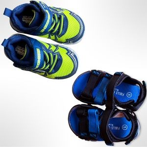 Skechers Nitrate-Ion Blast Sneaker & Falls Creek Kids Sandals Size 5 Bundle